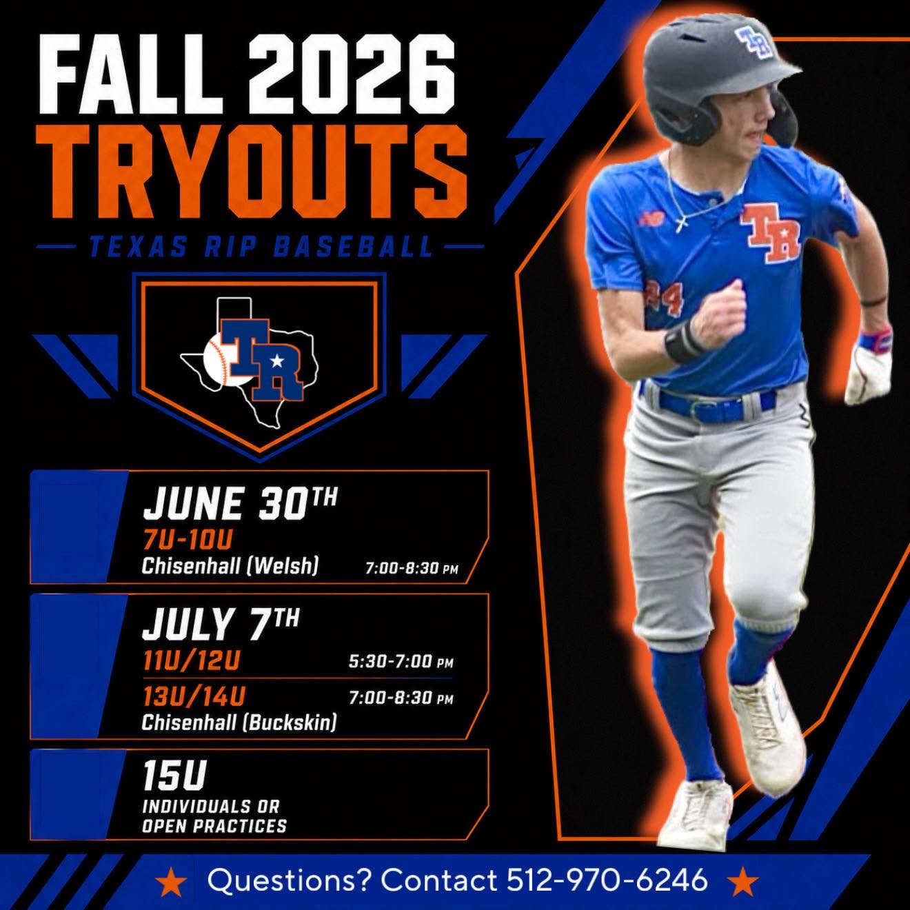 Texas Rip Baseball Fall 2026 Tryouts